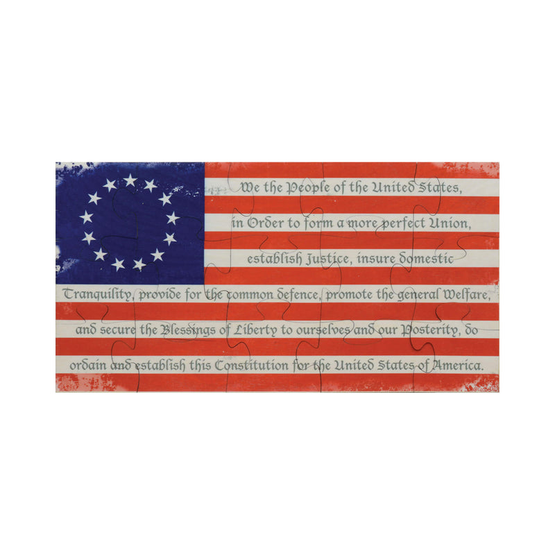 Preamble Flag Shaped Jigsaw Puzzle