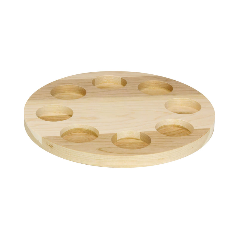 Round Cherry 8-Hole Flight Tray