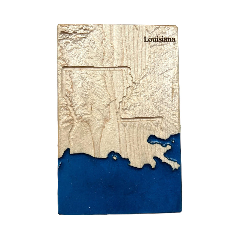 Louisiana Topographic 3D Relief State Map | Louisiana Map Gift